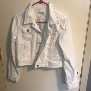 White denim cropped jacket SZ XL